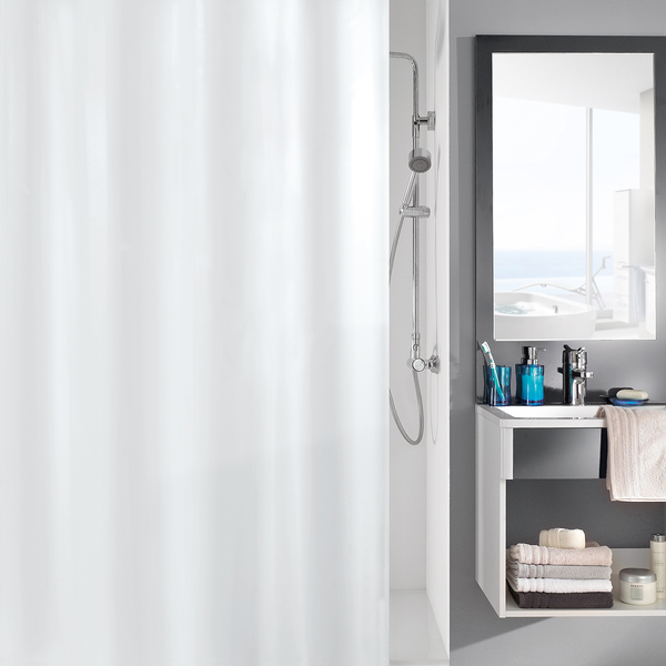 Duschvorhang Caravelle - Polyester - Weiß - 240 x 180 cm