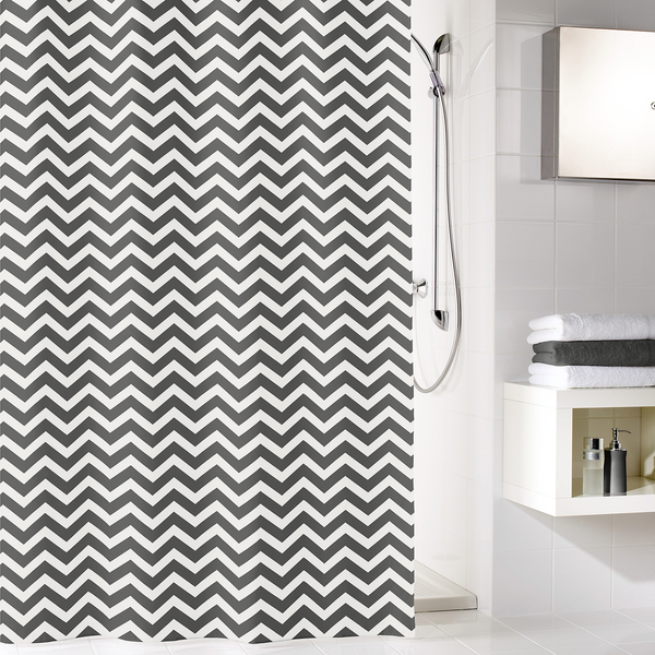 Duschvorhang Zack - PEVA - Schiefer - 180 x 200 cm