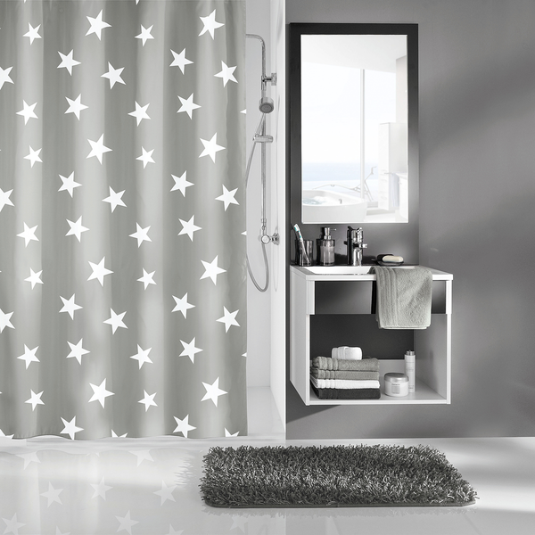 Duschvorhang Nova - Polyester - Platin - 240 x 180 cm