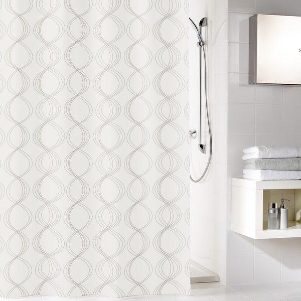 Duschvorhang Classy - Polyester - Weiß - 180 x 180 cm