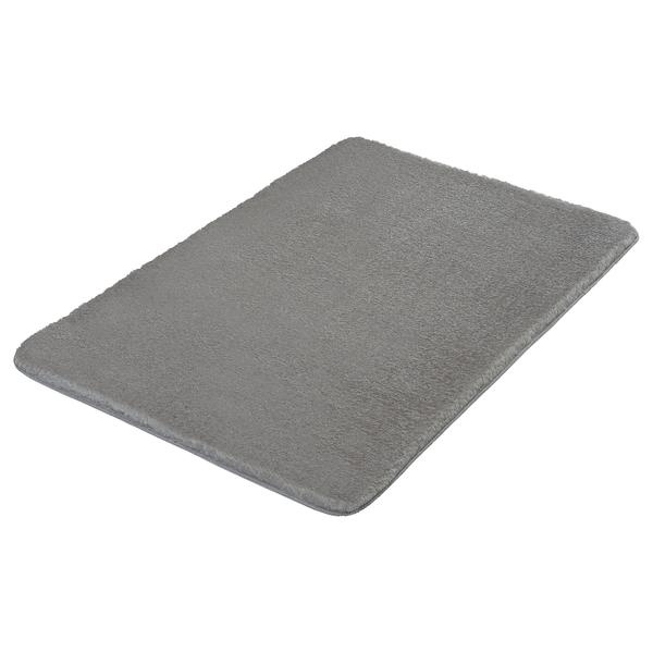 Badteppich Cecil - Polyester - Silber / Grau - 70 x 120 cm