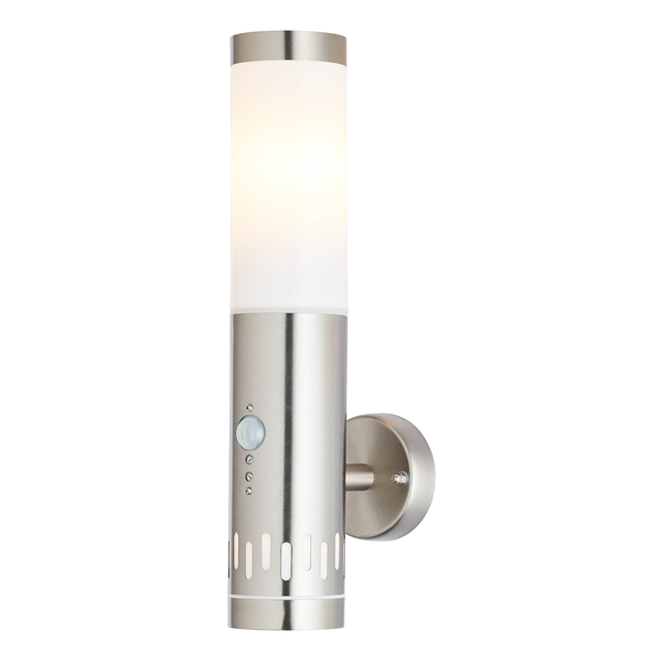 Wandleuchte Leigh - Polycarbonat / Edelstahl - 1-flammig
