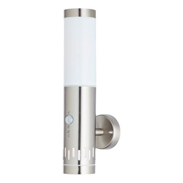 Wandleuchte Leigh - Polycarbonat / Edelstahl - 1-flammig