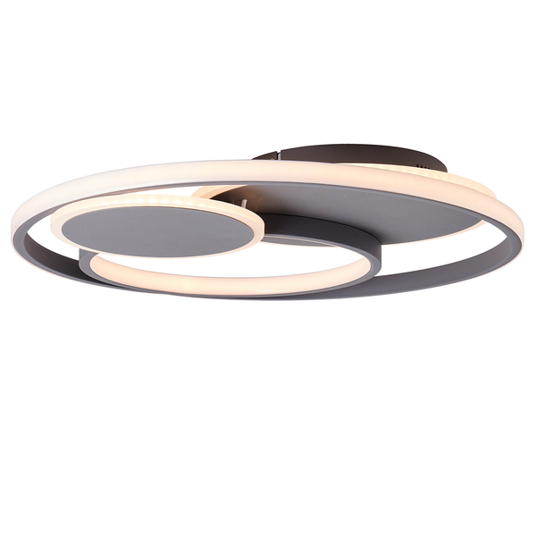 LED-Deckenleuchte Runda - Silikon / Aluminium - 1-flammig - Grau