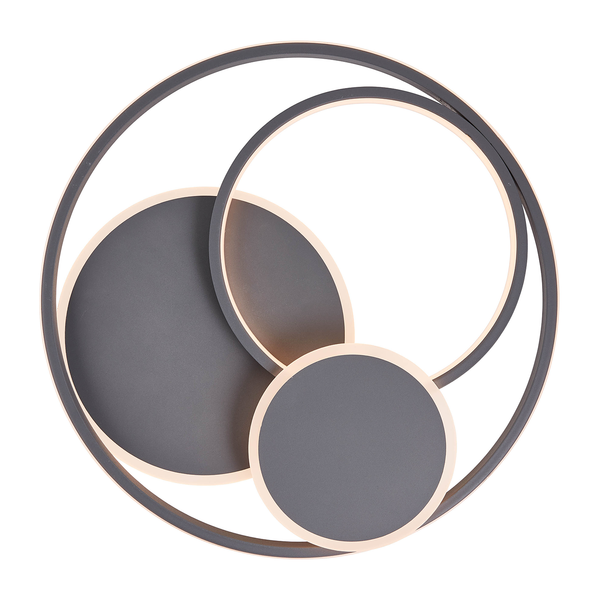LED-Deckenleuchte Runda - Silikon / Aluminium - 1-flammig - Grau