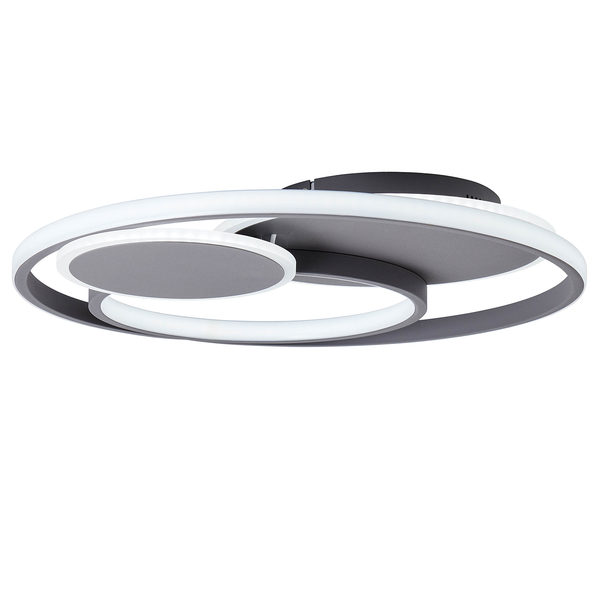 LED-Deckenleuchte Runda - Silikon / Aluminium - 1-flammig - Grau