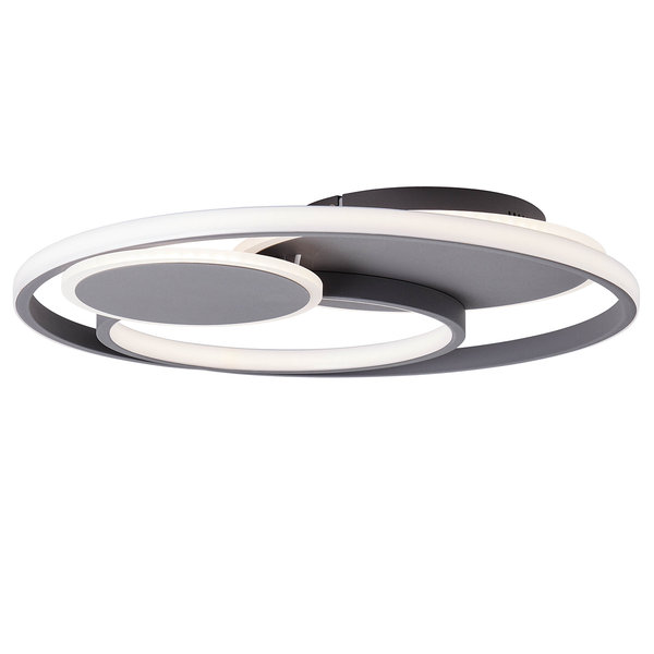 LED-Deckenleuchte Runda - Silikon / Aluminium - 1-flammig - Grau