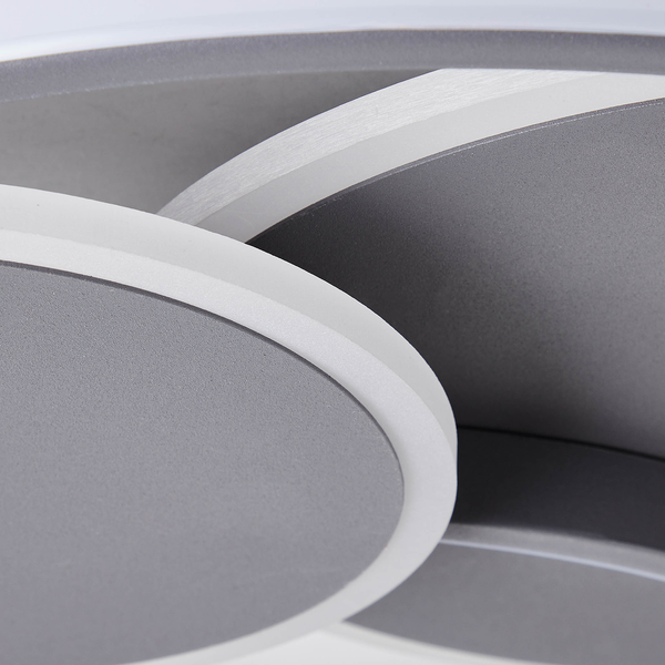 LED-Deckenleuchte Runda - Silikon / Aluminium - 1-flammig - Grau