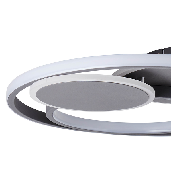 LED-Deckenleuchte Runda - Silikon / Aluminium - 1-flammig - Grau