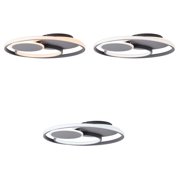 LED-Deckenleuchte Runda - Silikon / Aluminium - 1-flammig - Grau