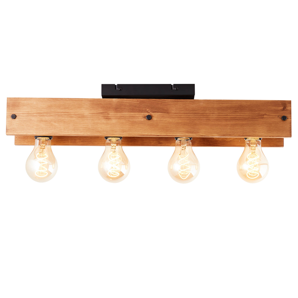 Deckenleuchte Calandra II - Kiefer teilmassiv / Eisen - 4-flammig