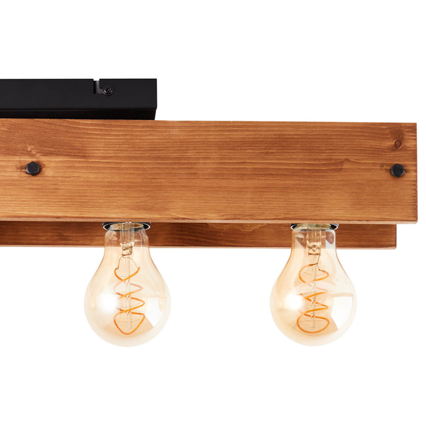 Deckenleuchte Calandra II - Kiefer teilmassiv / Eisen - 4-flammig