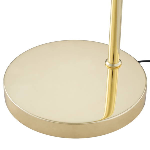 Stehleuchte KOLIND 1-flammig - Metall Gold glänzend / Glas Bernsteinfarben