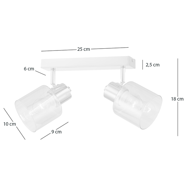 Deckenleuchte KOLIND 2-flammig - Metall Gold glänzend / Glas Bernsteinfarben