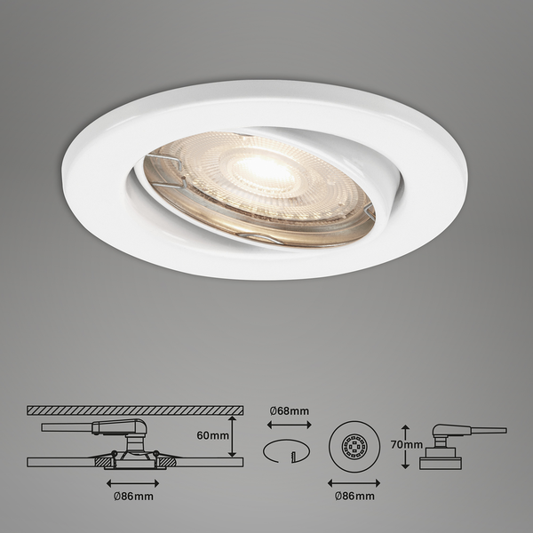 LED-Einbauleuchte Sten II - Eisen - 3-flammig