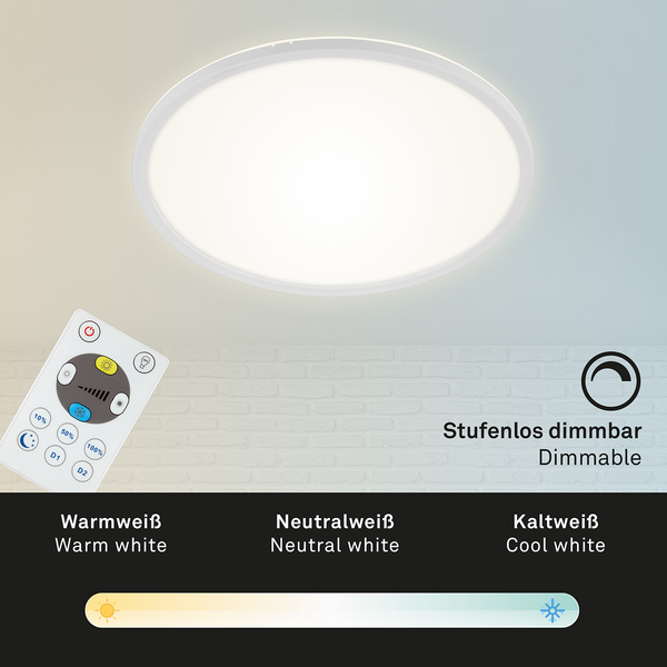 LED-Deckenleuchte Slim IV - Polycarbonat - 1-flammig