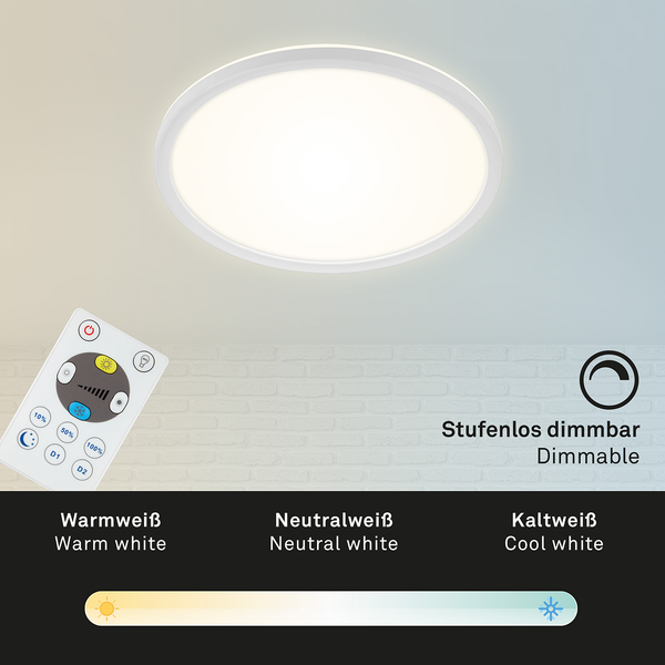 LED-Deckenleuchte Slim II - Polycarbonat - 1-flammig