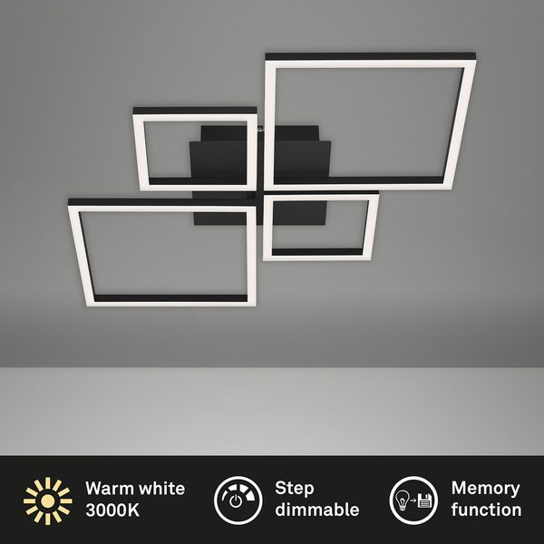 LED-Deckenleuchte Frame V - Polycarbonat / Eisen - 1-flammig