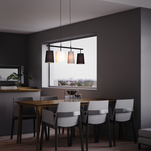 Pendelleuchte Shades I - Baumwollstoff / Eisen - 4-flammig