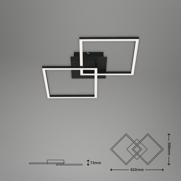 LED-Deckenleuchte Frame VI - Polycarbonat / Eisen - 1-flammig