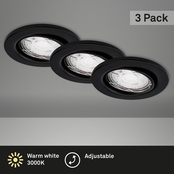 LED-Einbauleuchte Sten V - Eisen - 3-flammig