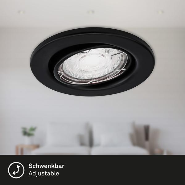 LED-Einbauleuchte Sten V - Eisen - 3-flammig
