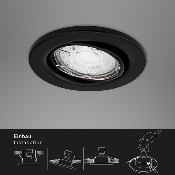 LED-Einbauleuchte Sten V - Eisen - 3-flammig