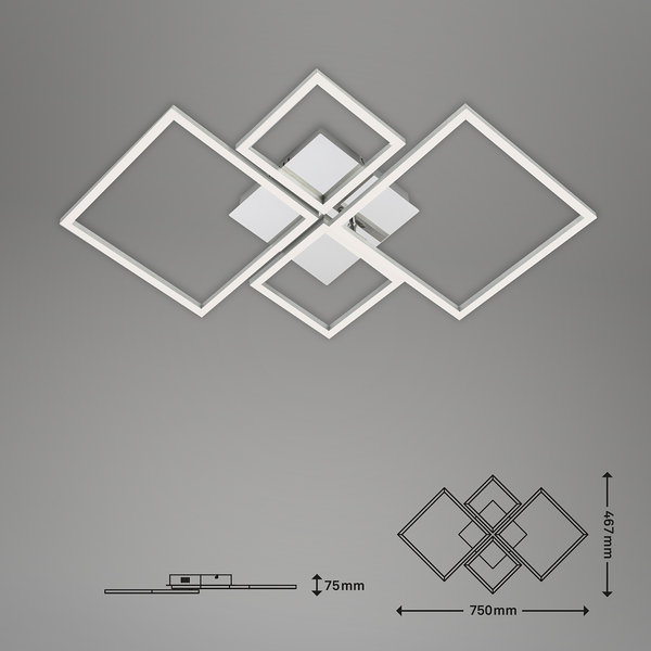 LED-Deckenleuchte Frame XI - Polycarbonat / Eisen - 1-flammig