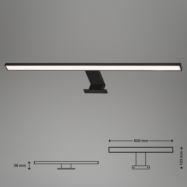 LED-Badleuchte Dun - Polycarbonat / Eisen - 1-flammig - Breite: 60 cm