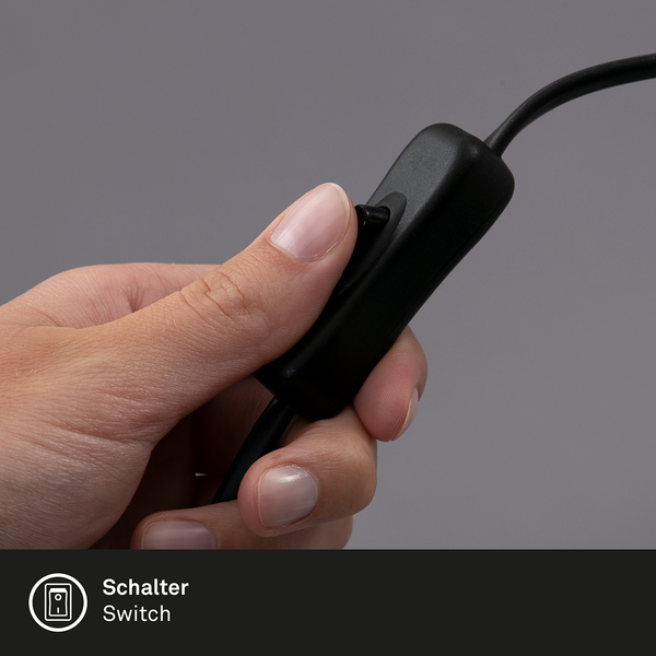 Tischleuchte Noa - Baumwollstoff / Eisen - 1-flammig - Schwarz