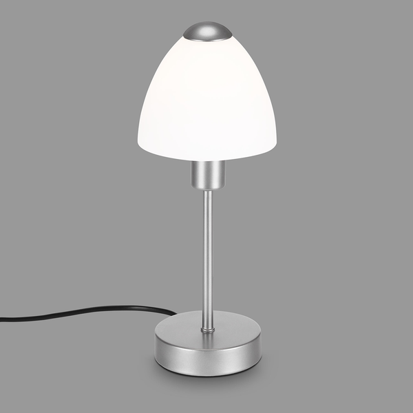 Tischleuchte Manino - Opalglas / Eisen - 1-flammig - Silber