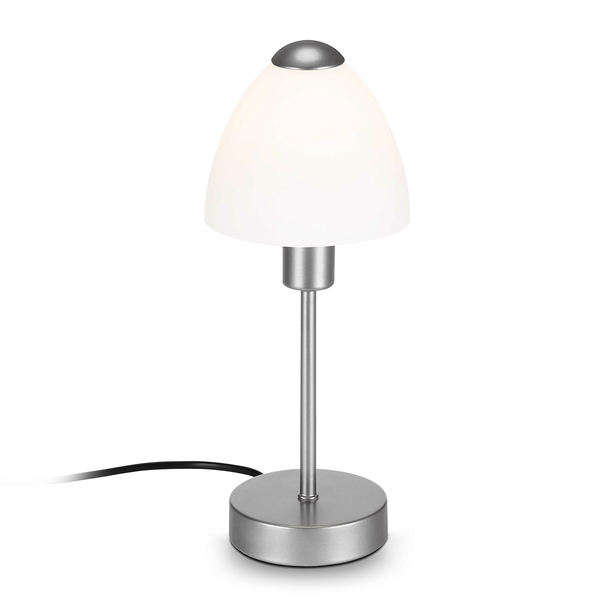 Tischleuchte Manino - Opalglas / Eisen - 1-flammig - Silber