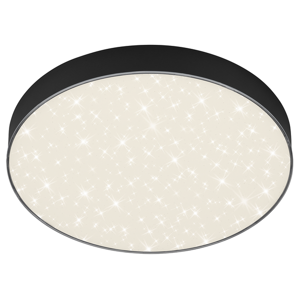 LED-Deckenleuchte Flame Star I - Polycarbonat / Eisen - 1-flammig - Schwarz - Durchmesser: 29 cm
