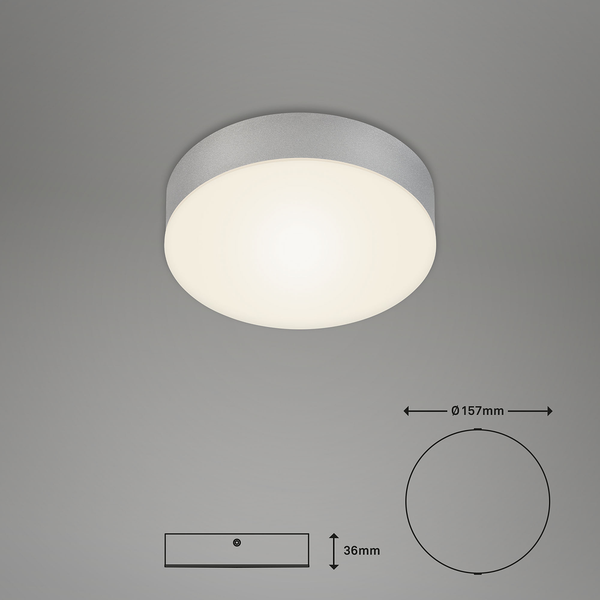 LED-Deckenleuchte Flame I - Polycarbonat / Eisen - 1-flammig - Silber - Durchmesser: 16 cm