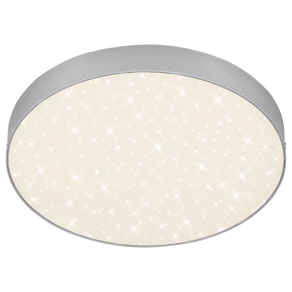 LED-Deckenleuchte Flame Star I - Polycarbonat / Eisen - 1-flammig - Silber - Durchmesser: 29 cm