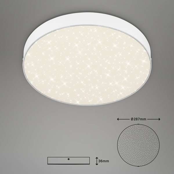 LED-Deckenleuchte Flame Star I - Polycarbonat / Eisen - 1-flammig - Weiß - Durchmesser: 29 cm