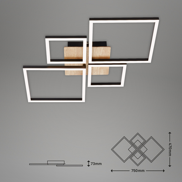 LED-Deckenleuchte Frame VII - Polycarbonat / Eisen - 1-flammig