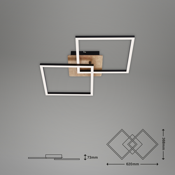 LED-Deckenleuchte Frame VIII - Polycarbonat / Eisen - 1-flammig