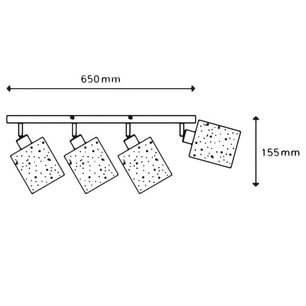 Deckenleuchte Stofa II - Baumwollstoff / Eisen - Flammenanzahl: 4