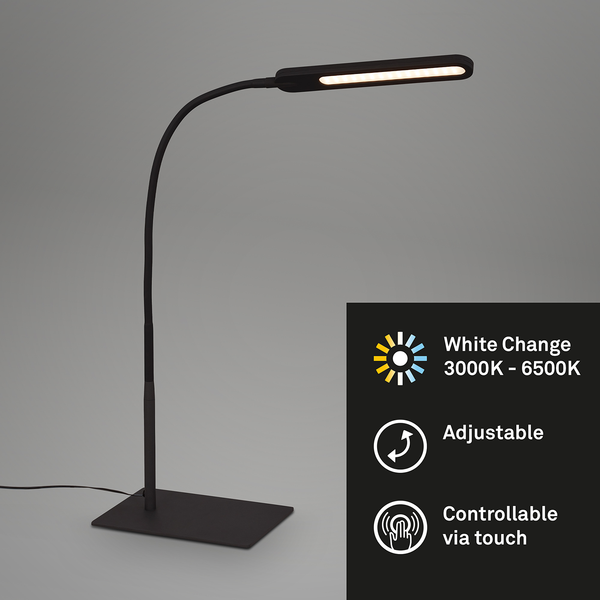 LED-Tischleuchte Servo I - Polycarbonat - 1-flammig - Schwarz