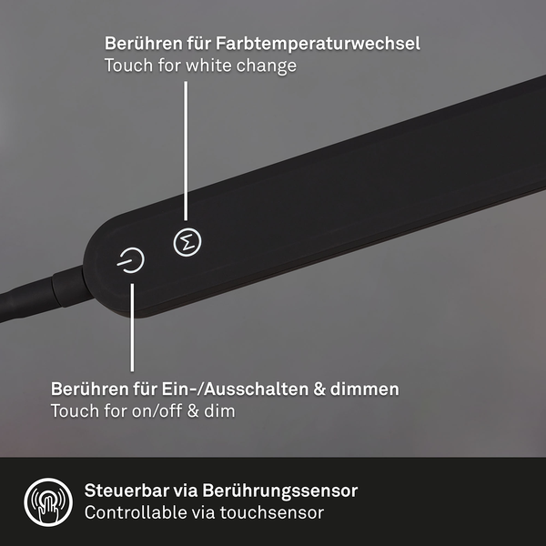 LED-Tischleuchte Servo I - Polycarbonat - 1-flammig - Schwarz