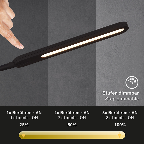 LED-Tischleuchte Servo I - Polycarbonat - 1-flammig - Schwarz