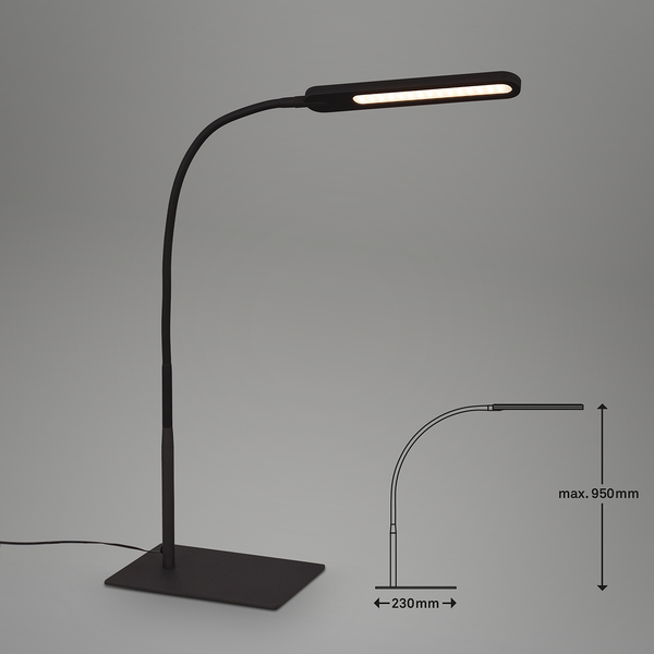 LED-Tischleuchte Servo I - Polycarbonat - 1-flammig - Schwarz