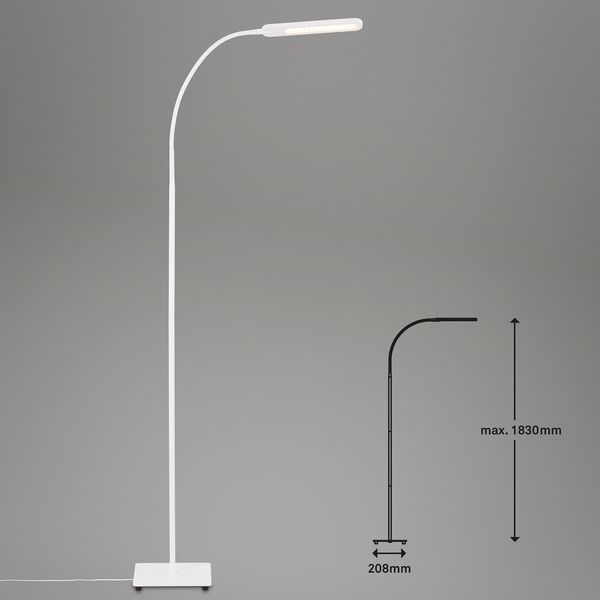 LED-Stehleuchte Servo - Polycarbonat / Eisen - 1-flammig - Weiß