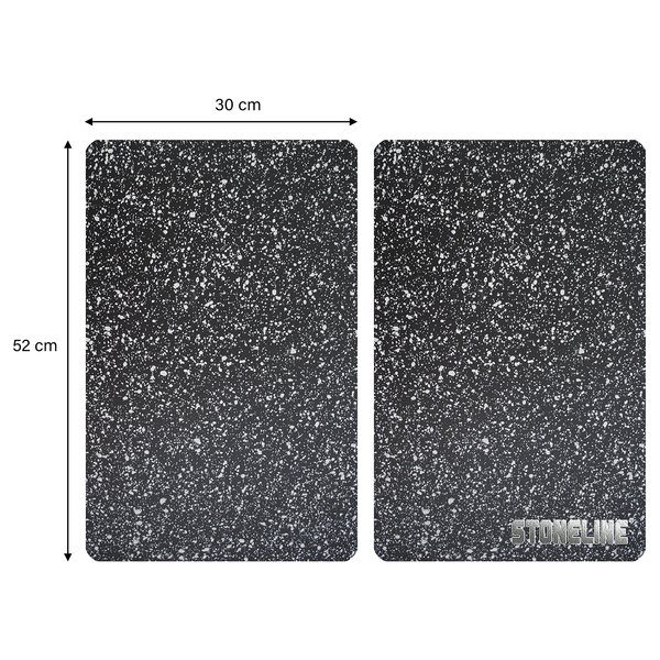 Schneideplatten-Set Flen (2-tlg.) - vorgespanntes bruchsicheres Glas - Schwarz