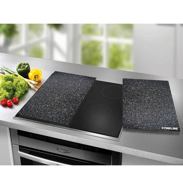 Schneideplatten-Set Flen (2-tlg.) - vorgespanntes bruchsicheres Glas - Schwarz
