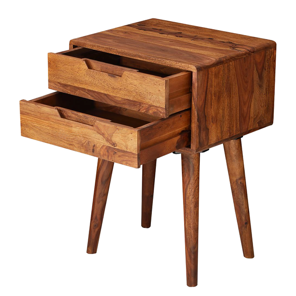 Nachtkommode Elmo - Braun - Sheesham - 47 x 66 x 36 cm
