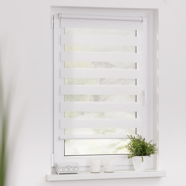 Duo-Rollo Klemmfix III - Polyester - Weiß - 80 x 150 cm