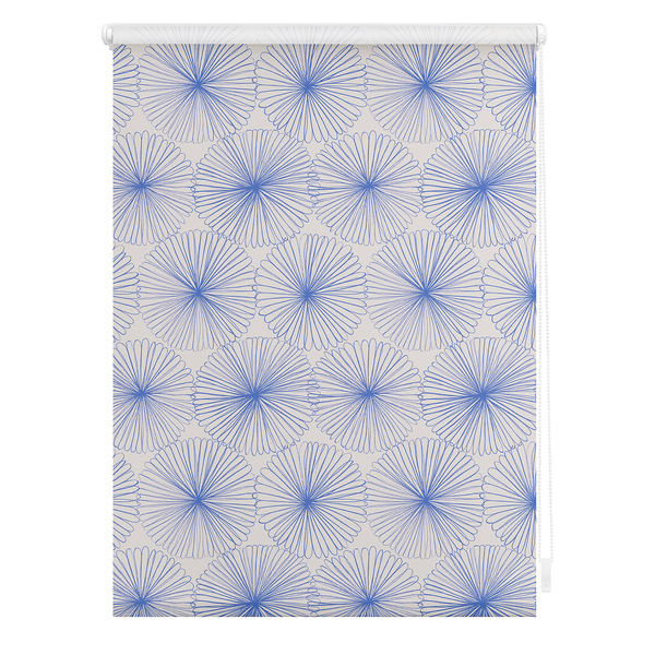 Klemmfix Rollo Flower Wheel - Polyester - Blau - 80 x 150 cm