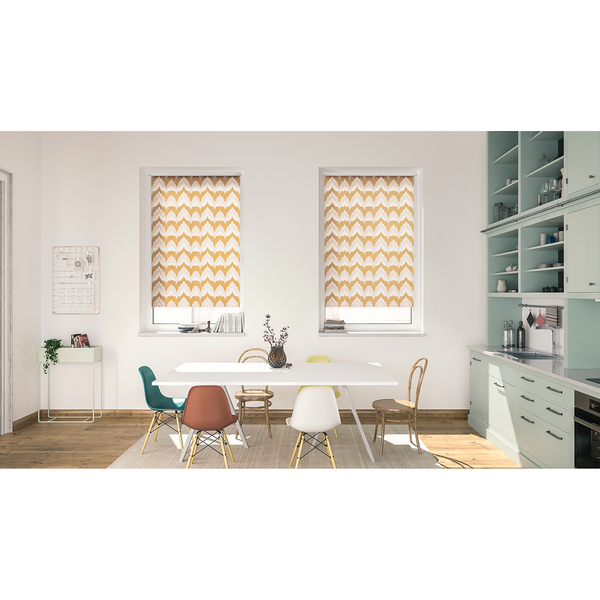 Klemmfix Rollo Boho Zig Zack - Polyester - Gelb - 90 x 150 cm